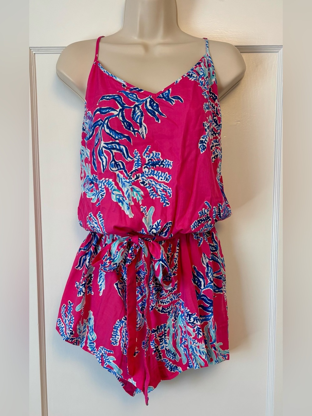 Lilly Pulitzer Dusk Romper Pink Samba Floral L